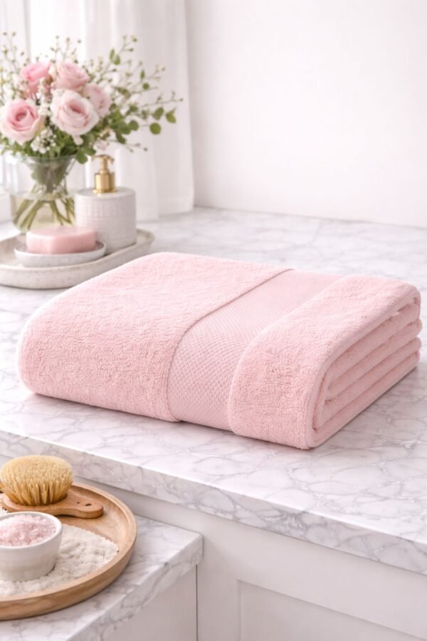 bath-pink Towel Soft Fabric Pink