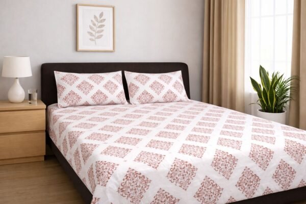 dsa-2 Blush Heritage Double Bedsheet Set