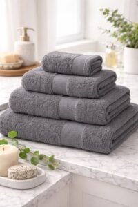 Towel Soft Fabric Gray