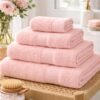 pink Towel Soft Fabric Pink