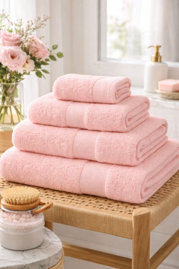 pink Towel Soft Fabric Pink