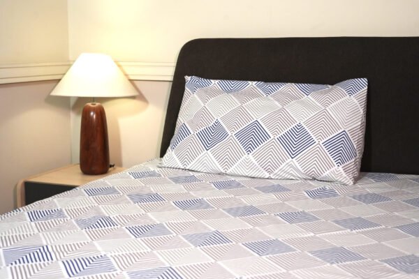 Soft Blue Checkered Elegance Gray