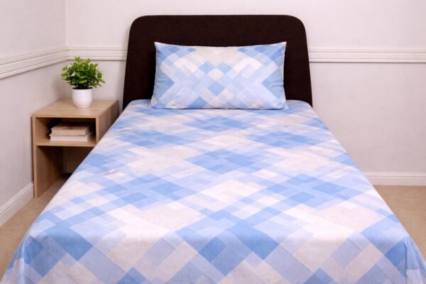 Soft Blue Checkered Elegance