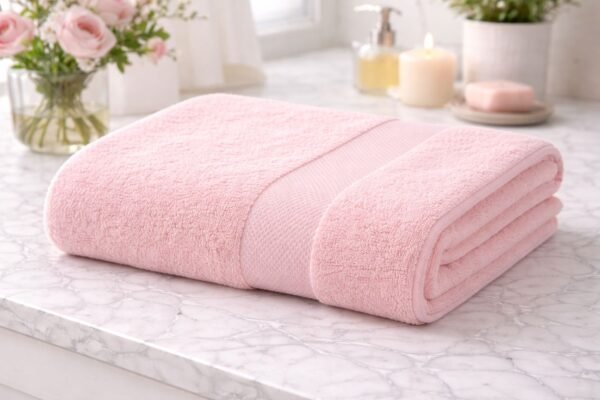 sheet-pink Towel Soft Fabric Pink