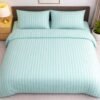 dbbb Double bed lining (striped) bedsheet light blue