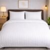 Double bed lining (striped) bedsheet White
