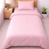 Single bed lining (striped) bedsheet pink