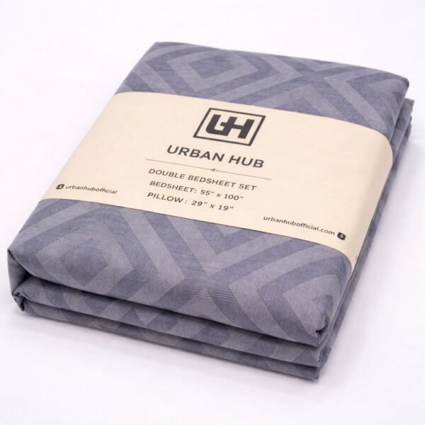 Grey Geo Luxe Double Bedsheet Set