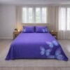 Purple Butterfly Double Bedsheet Set