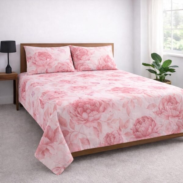 Blush Peony Double Bedsheet Set